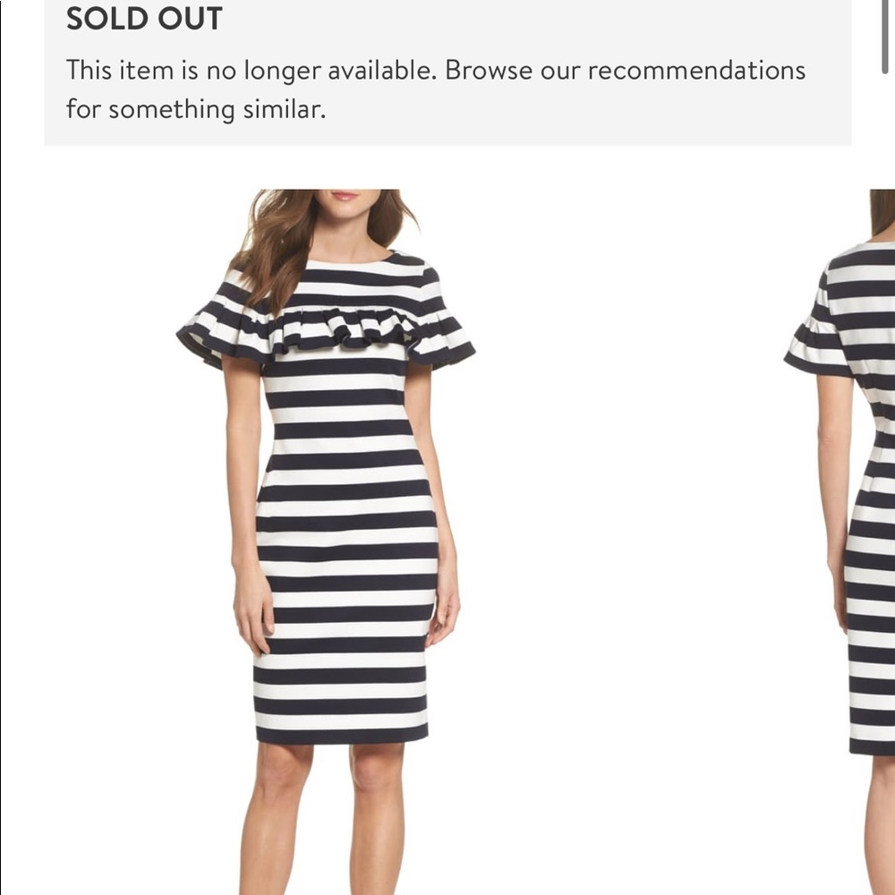 Stripe Ruffle Sheath Dress ELIZA J Sold Out Online